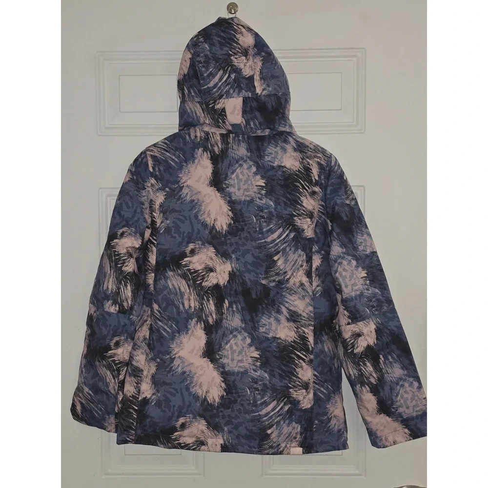 NWT Roxy Jetty Girl Jacket Size 16‎ Blue Pink Abstract Print Warmflight